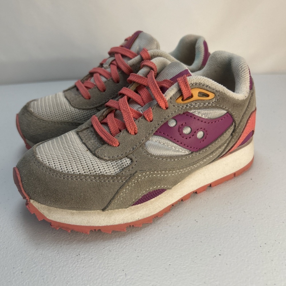 Saucony Originals Kids Shadow 6000 Sneaker Size‎ 12 Grey Purple Pink